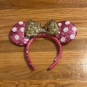 Pink, white & gold Minnie Ears